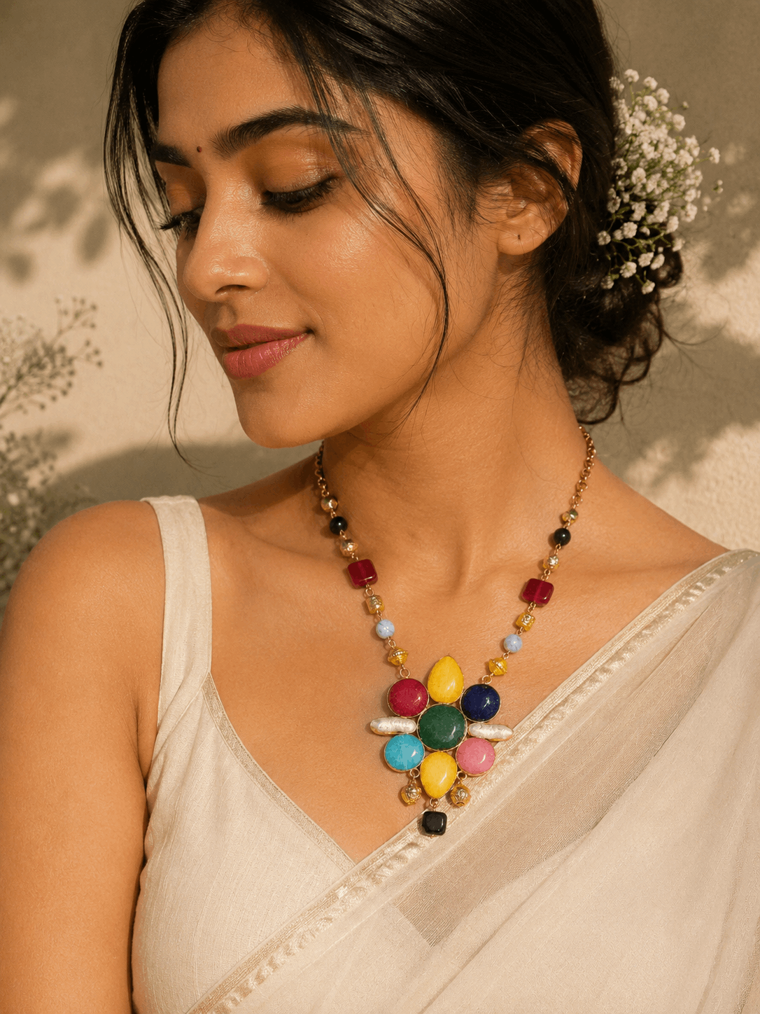 Fusion stone work Necklace Set