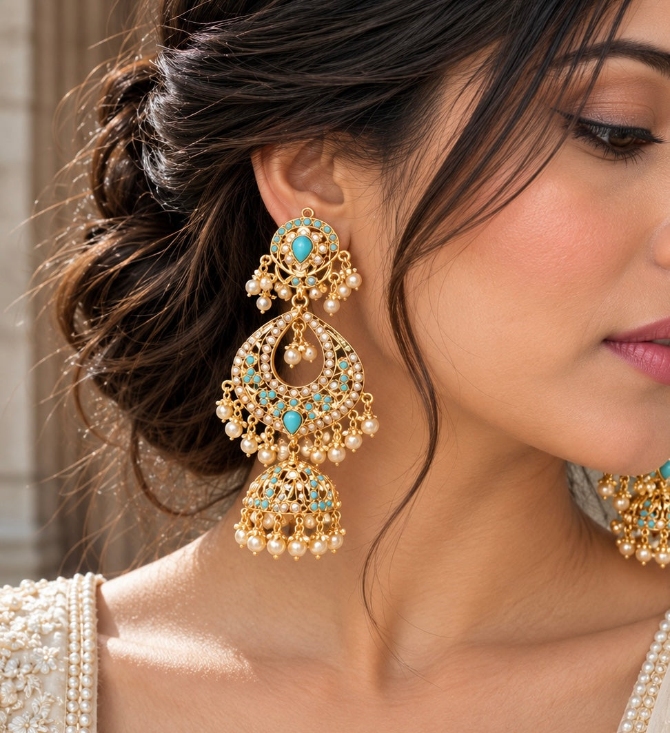 Jadau feroza Earrings