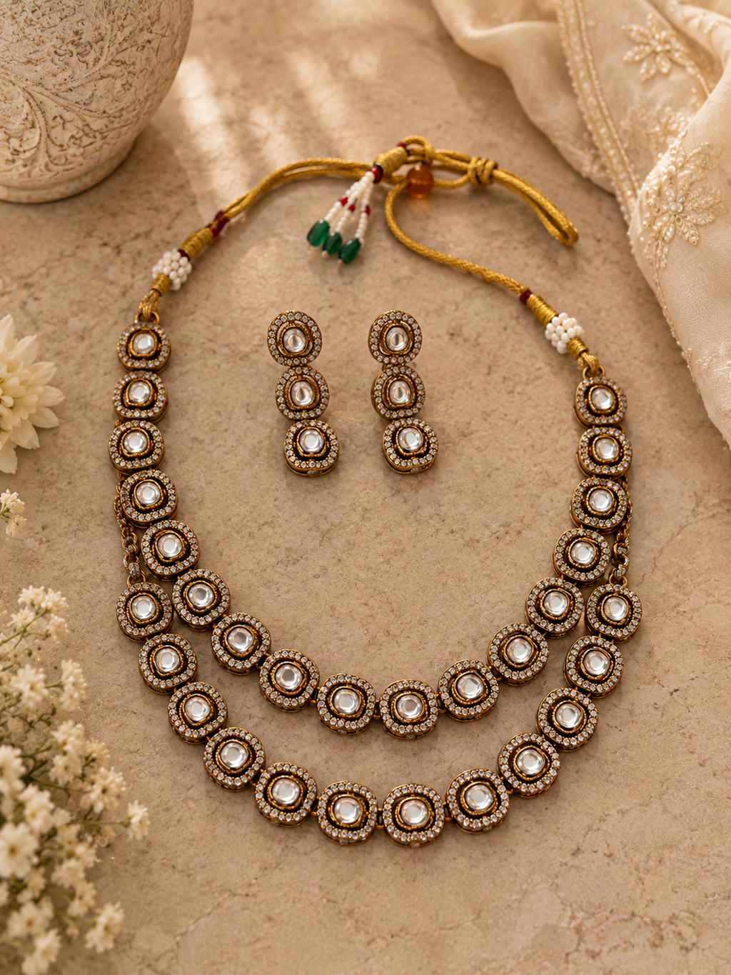 Minimal Multi Beauty White Stones Layer Set