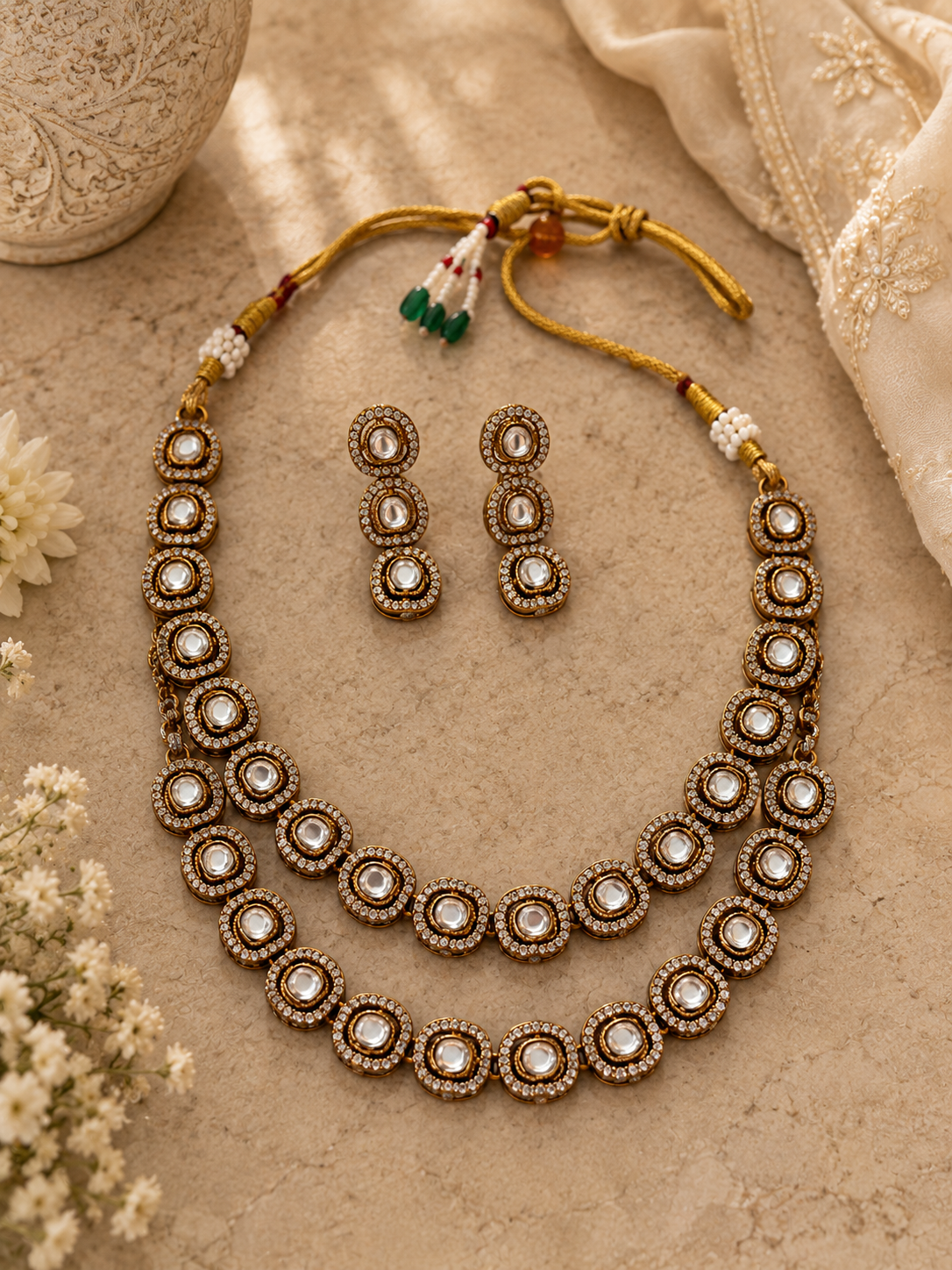 Minimal Multi Beauty White Stones Layer Set