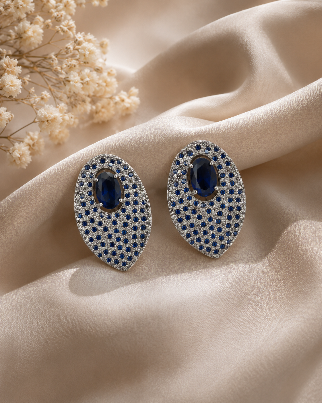 Sapphire blue AD stone studs