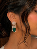 Emerald Green Stones Earrings
