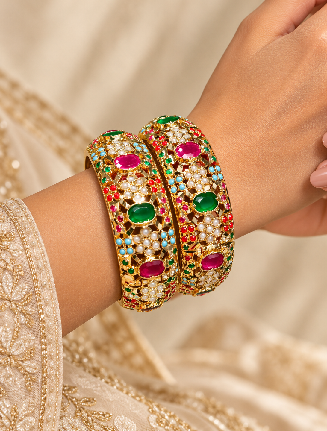 Beautiful jadau bangles