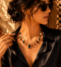 stone work minimal necklace