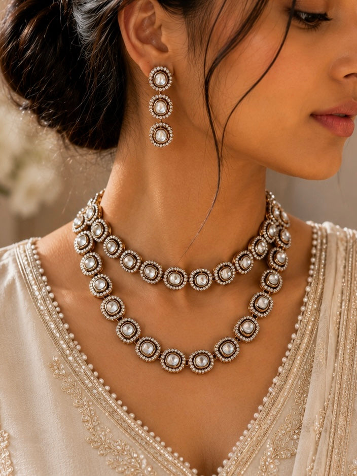 Minimal Multi Beauty White Stones Layer Set