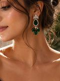 Beautiful Multi Green stones piece earrings