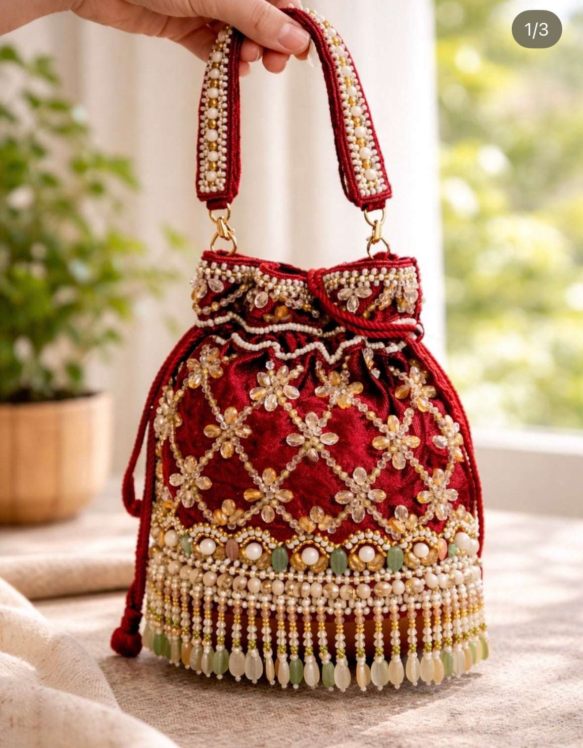 Hand Embroidered work Potli bag