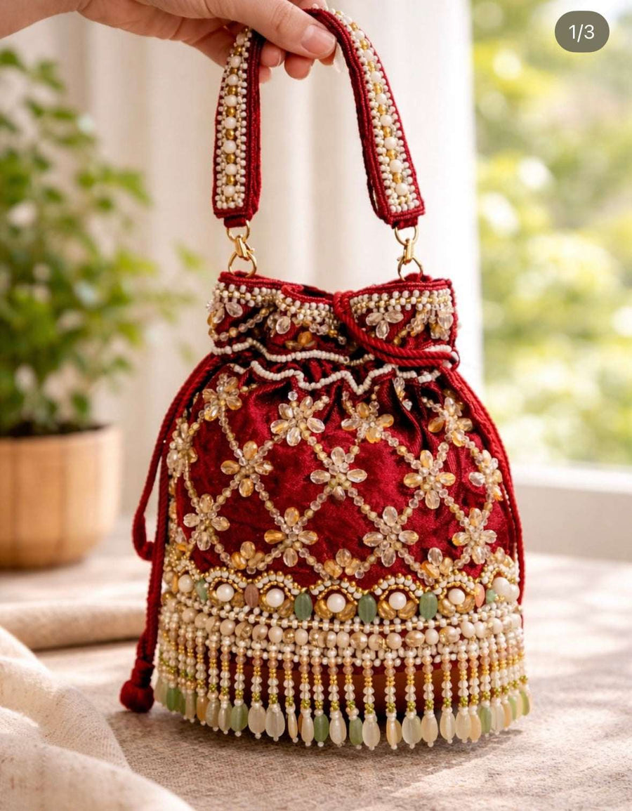 Hand Embroidered work Potli bag