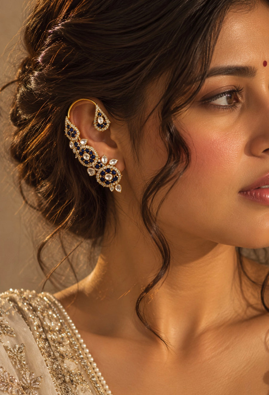 Blue Designer Ear Cuffs