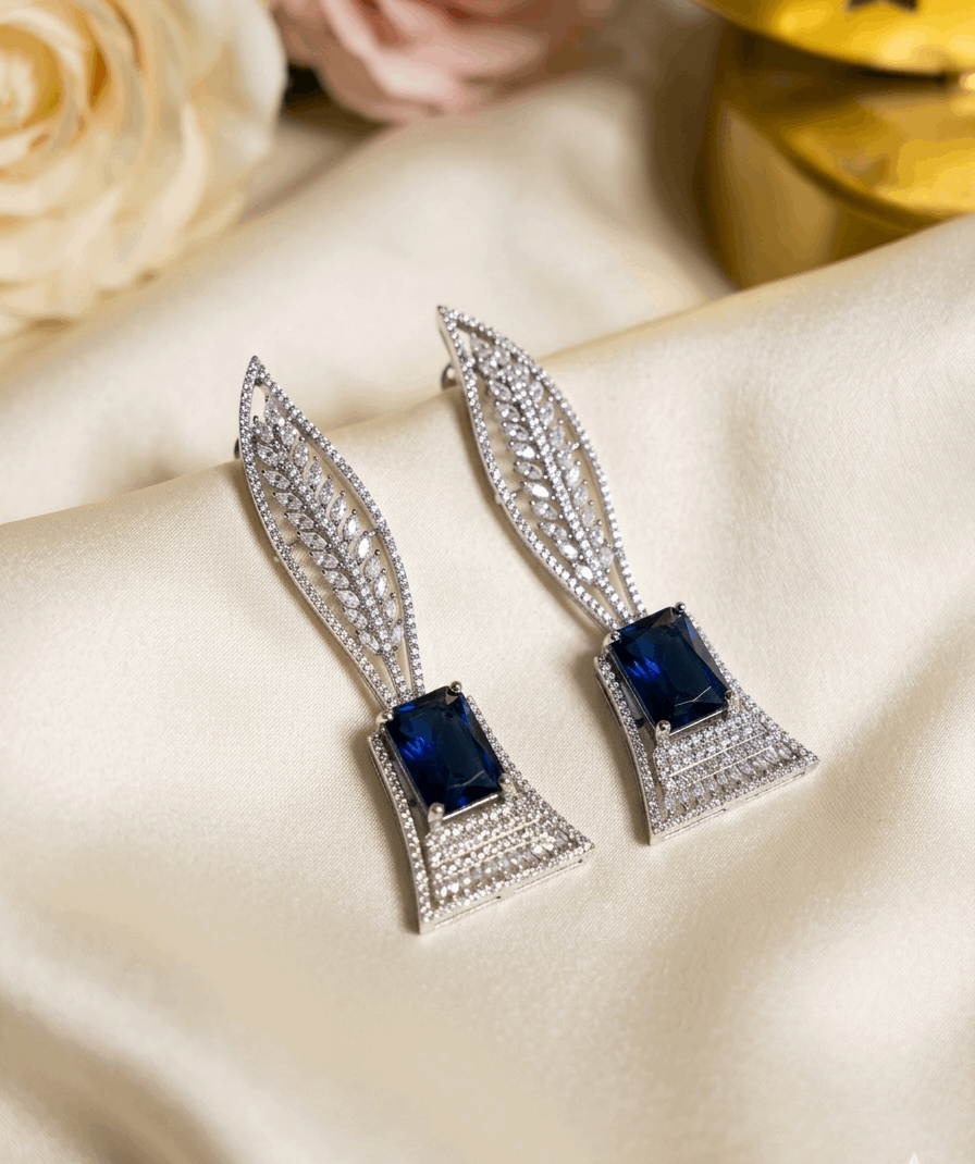 Sapphire American diamond Earrings