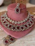 Antique Red & White Stones Necklace Set