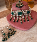 Antique Green Stones Necklace Set