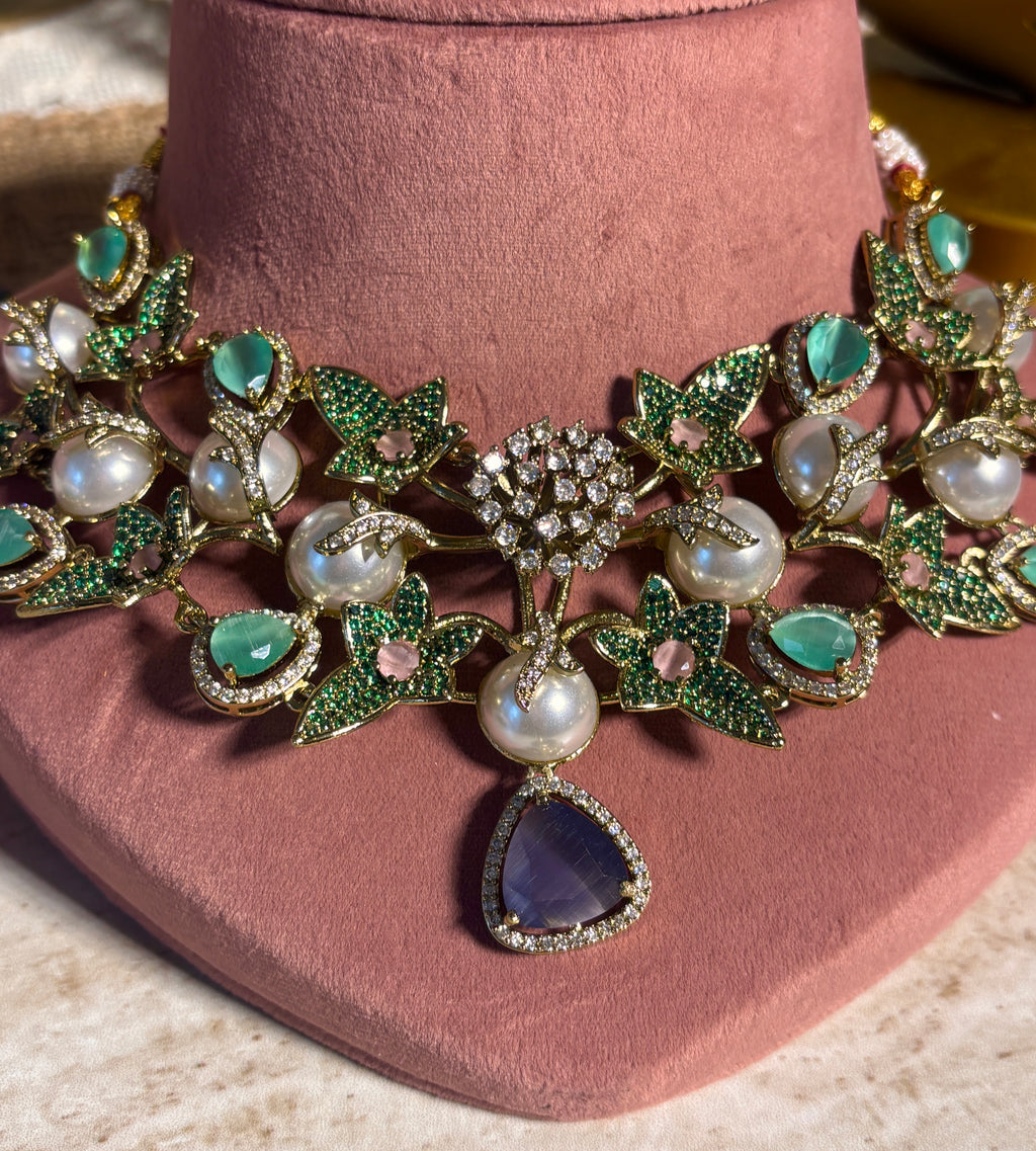 Designer stones and pearls Necklace Set