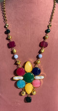 Multi Color Diamonds Western Necklace Set