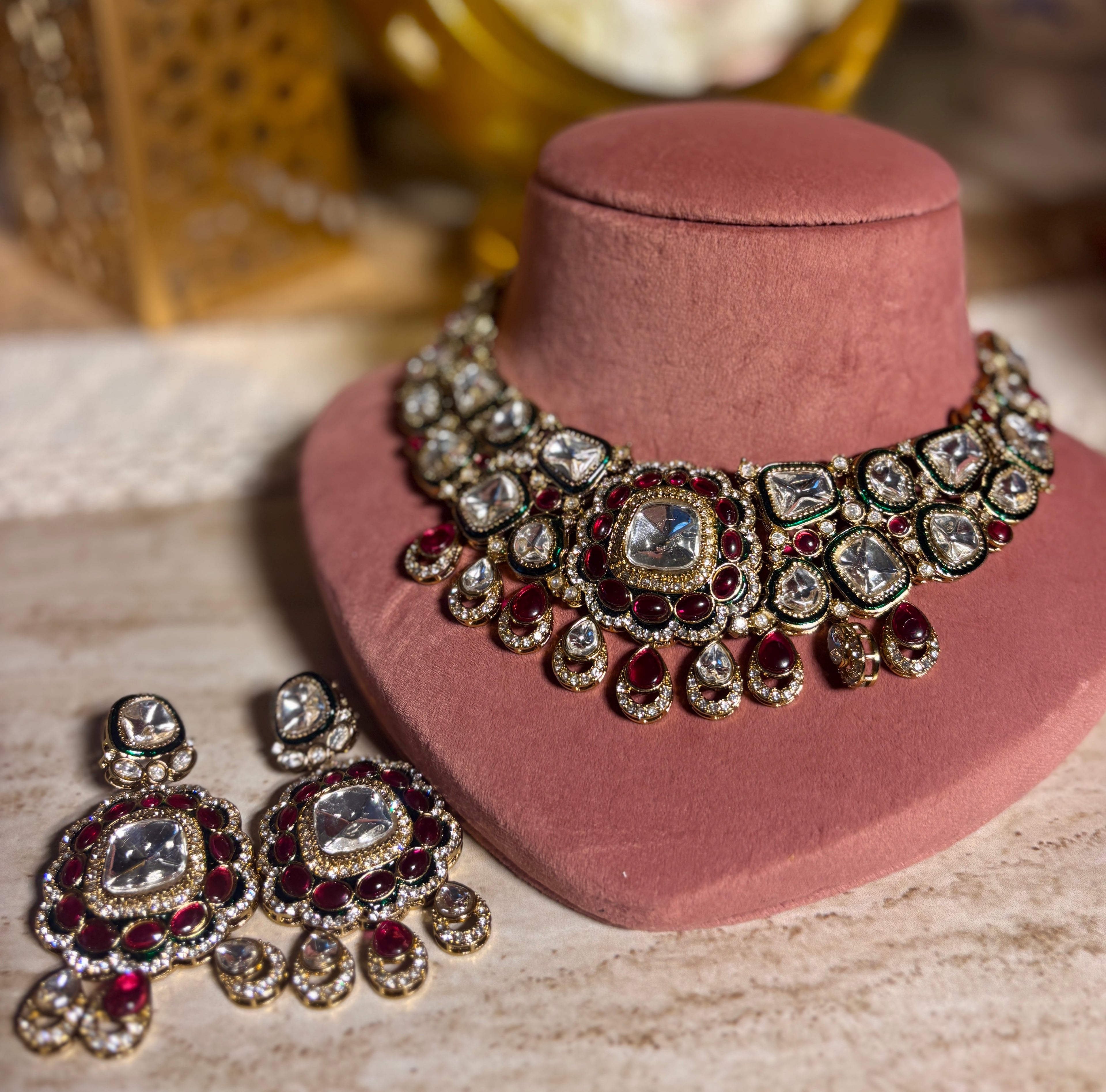 Traditional kundan work Necklace Set