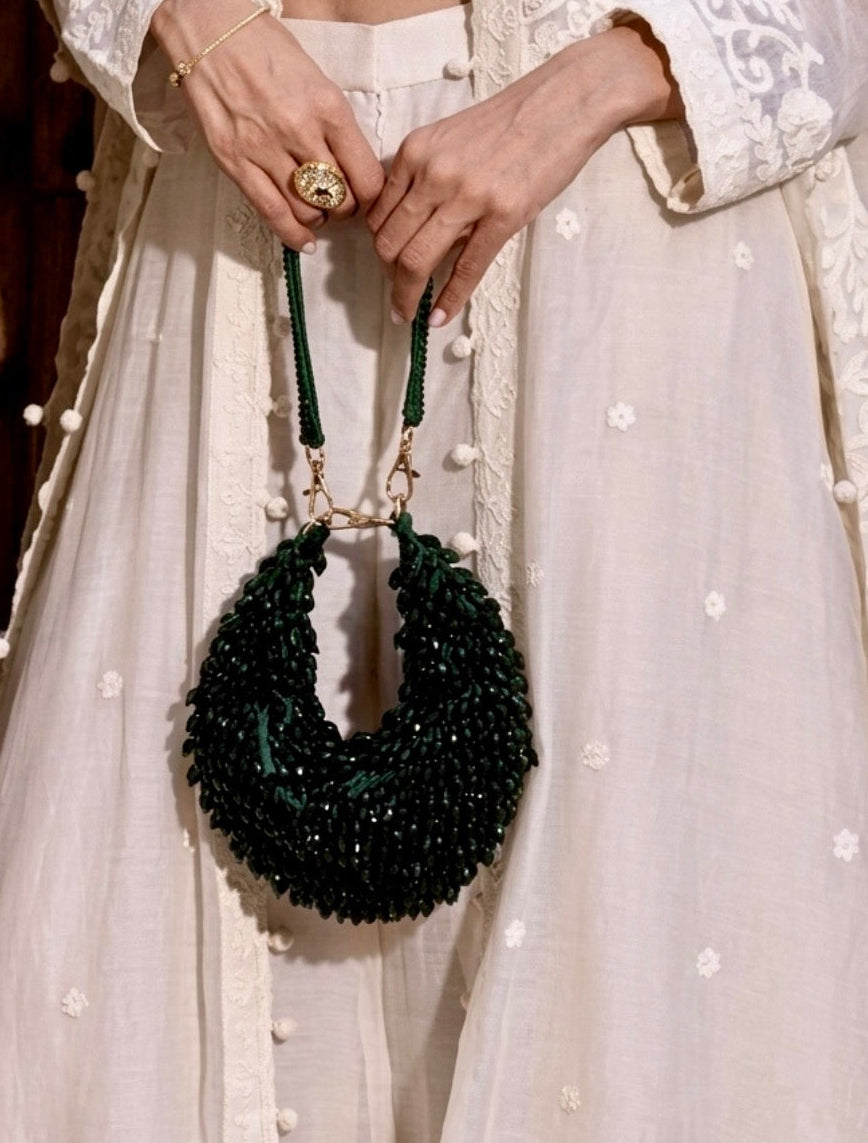 Green crystal Luxe Potli bag