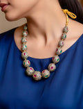 Red & Green Color Diamonds Necklace Set