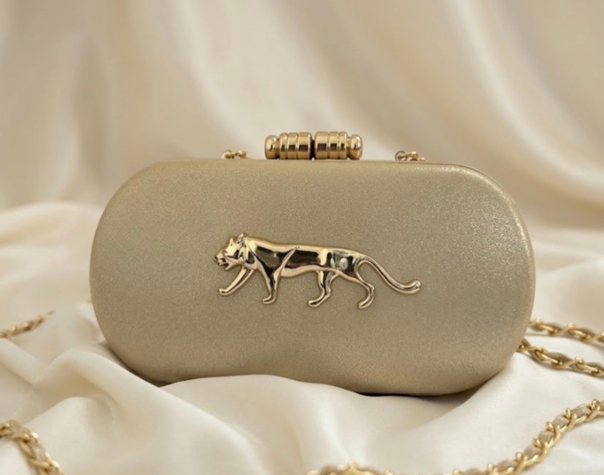 Sabya inspired Golden leather  Luxury clutches