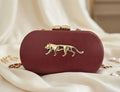 Sabya leather Maroon and Gold  Luxury clutches