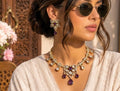 Royal purple stone necklace set