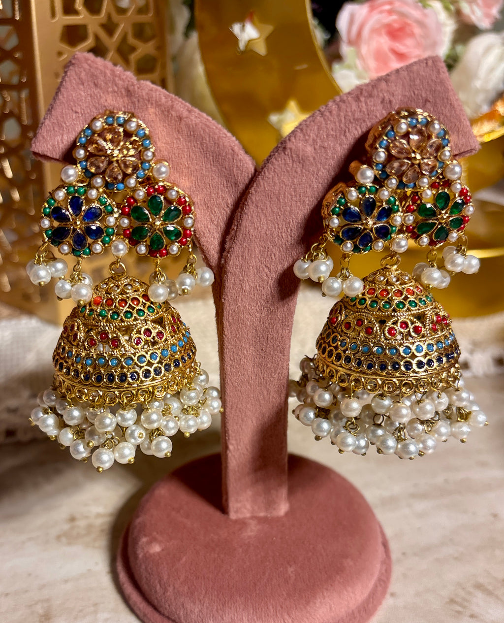 jadau and pearls necklace set