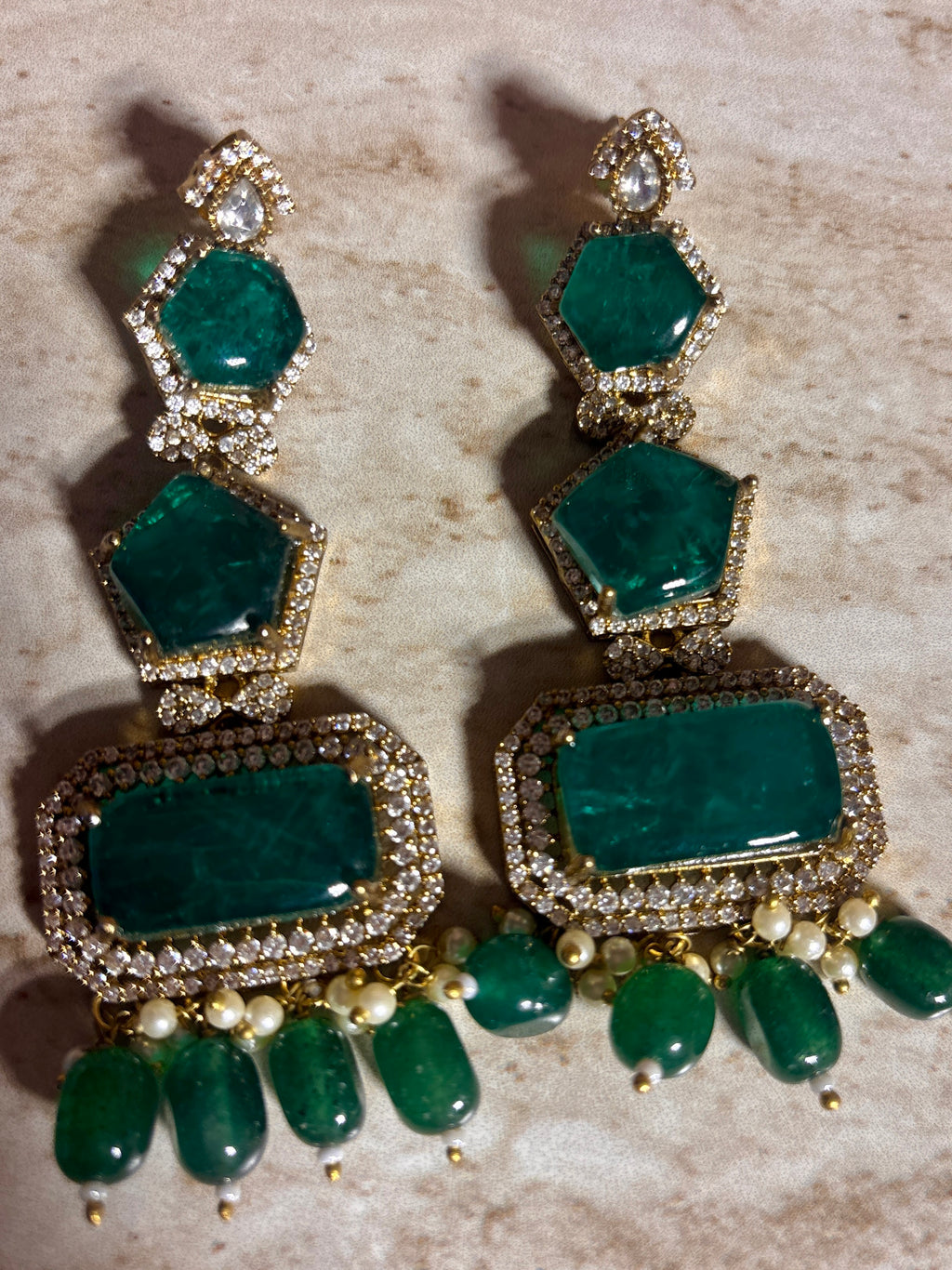 Multi layer moissanite long maala set