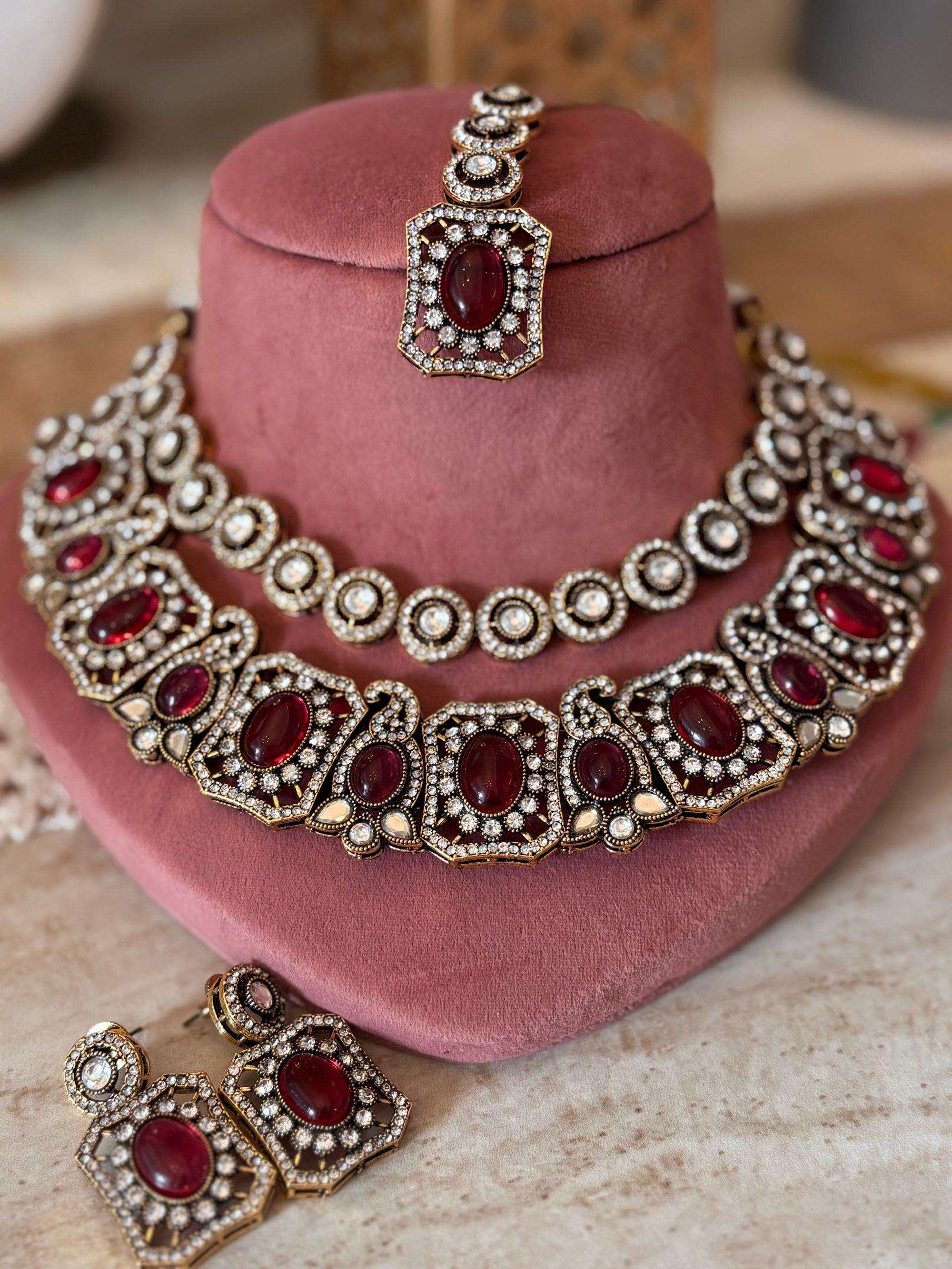Ruby Pink kundan set